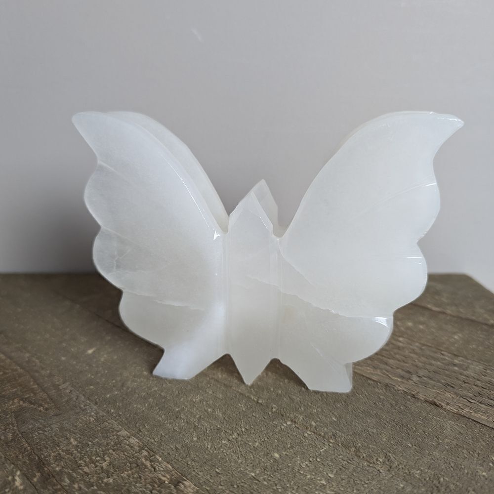 Butterfly napkin holder Vintage Onyx/marble white cream stone